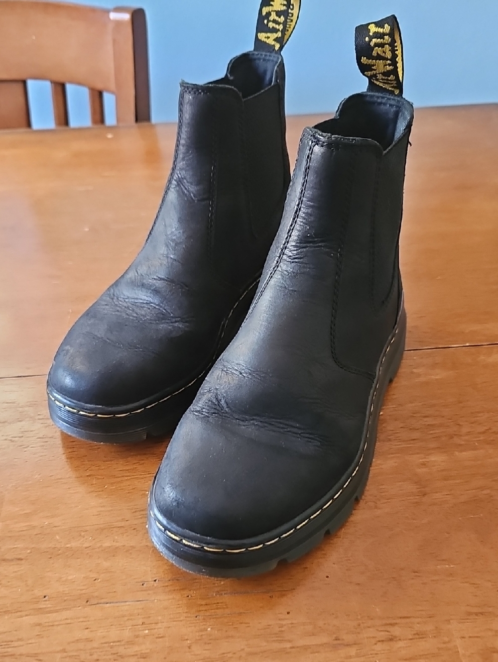 Dr. Martins Black Chelsea Pull-Tab Boots - Stitched Lug Sole
